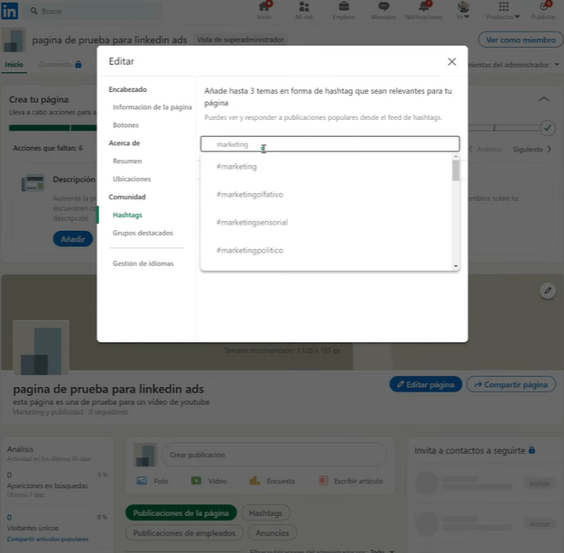 C&oacute;mo crear una p&aacute;gina para mi empresa en LinkedIn - Kampa Pro Agency