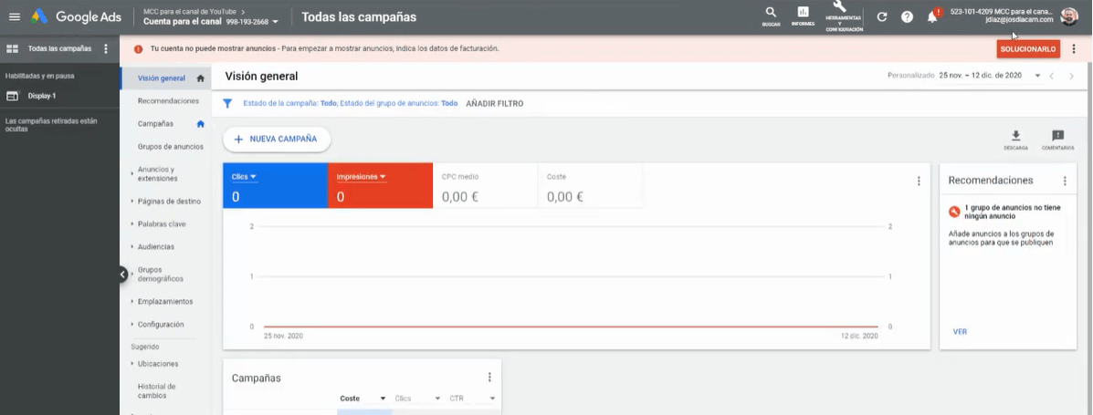 Descubre c&oacute;mo vincular tu canal de YouTube con Google Ads en dos minutos - Kampa Pro Agency
