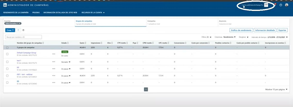 &iquest;C&oacute;mo descargar las facturas de mis campa&ntilde;as en LinkedIn Ads? - Kampa Pro Agency