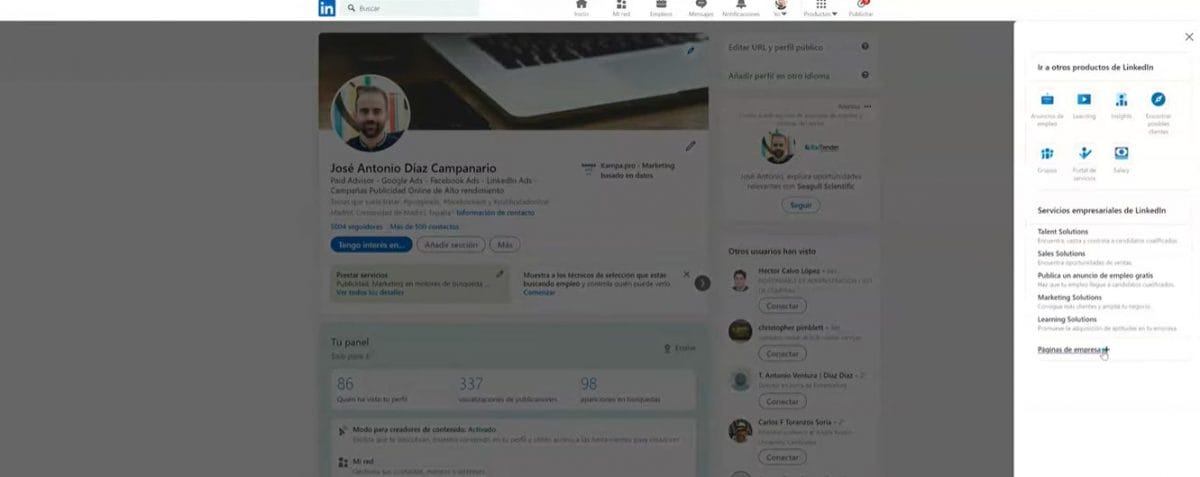 C&oacute;mo crear una p&aacute;gina para mi empresa en LinkedIn - Kampa Pro Agency