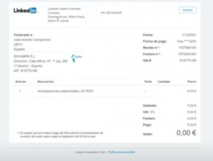 ¿Cómo descargar las facturas de mis campañas en LinkedIn Ads? - Kampa Pro Agency