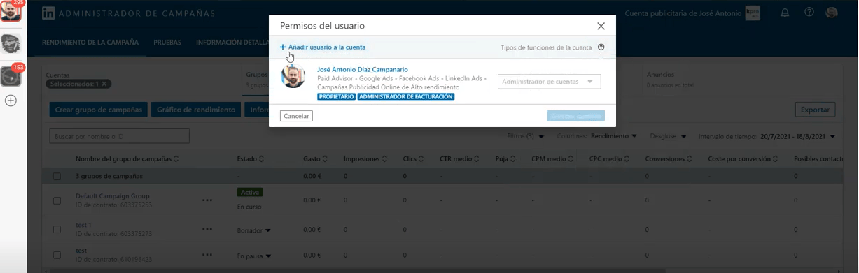 Aprende c&oacute;mo dar acceso a tu cuenta de LinkedIn Ads | Agencia Marketing Digital - Kampa Pro Agency