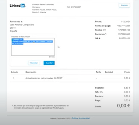 &iquest;C&oacute;mo descargar las facturas de mis campa&ntilde;as en LinkedIn Ads? - Kampa Pro Agency
