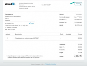 ¿Cómo descargar las facturas de mis campañas en LinkedIn Ads? - Kampa Pro Agency