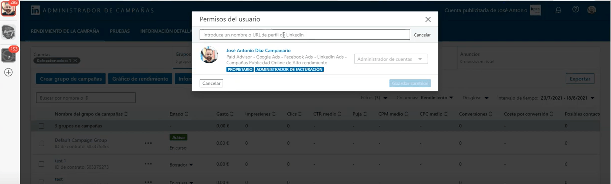 Aprende c&oacute;mo dar acceso a tu cuenta de LinkedIn Ads | Agencia Marketing Digital - Kampa Pro Agency