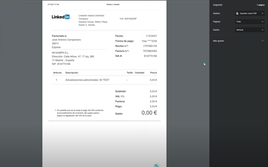 &iquest;C&oacute;mo descargar las facturas de mis campa&ntilde;as en LinkedIn Ads? - Kampa Pro Agency