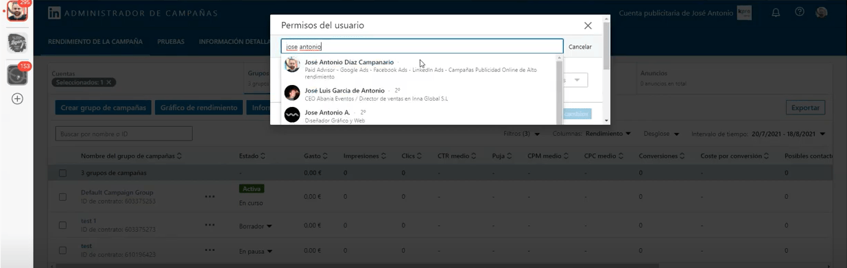 Aprende c&oacute;mo dar acceso a tu cuenta de LinkedIn Ads | Agencia Marketing Digital - Kampa Pro Agency