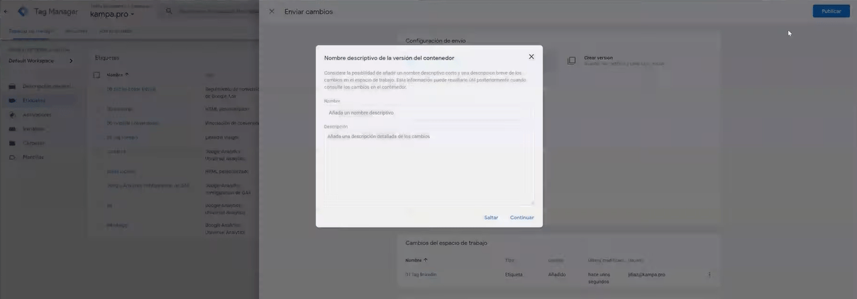 &iquest;C&oacute;mo instalar Insight TAG (el p&iacute;xel LinkedIn Ads) con Google Tag Manager? - Kampa Pro Agency