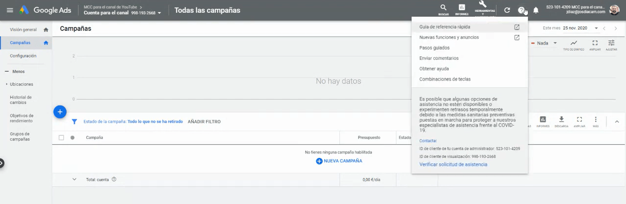 &iquest;D&oacute;nde encontrar mi ID de Google Ads? - Kampa Pro Agency
