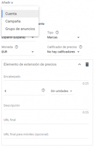 ¿Qué son las extensiones de precio en Google Ads? - Kampa Pro Agency